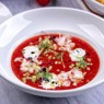 Фотография рецепта Гаспачо с крабом и сыром страчателла автор Еда