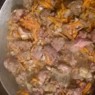 Фотография рецепта Куриная печень с яйцами овощами и горчицей запеченная в микроволновке автор Юлия Монькина