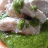 Фотография рецепта Куриные грудки в сливочнолимонном креме на подушке из соуса песто автор Irina Leinvand