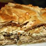 Фотография рецепта Курник из слоенного теста с блинами грибами и курицей автор Светлана Горелова