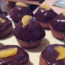 Фотография рецепта Мандариновые кексы с шоколадной глазурью автор Мария