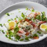 Фотография рецепта Оливье с раковыми шейками и крабом автор Денис Горбачев