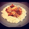 Фотография рецепта Отварной рис с семгой в кислосладком соусе автор MaryForToday