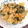 Фотография рецепта Паста фарфалле с грибами и шпинатом в сливочном соусе автор Милана Светлакова