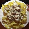 Фотография рецепта Паста фетучини с курицей в сливочном соусе автор Alina K
