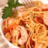 Фотография рецепта Паста с креветками томатами и базиликом автор Masha Potashova