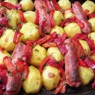 Фотография рецепта Печеный картофель с колбасками автор ТАТЬЯНА ПЕТРУХИНА