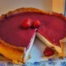 Фотография рецепта Песочный пирог с творогом и клубничным желе автор Катя Попова