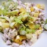 Фотография рецепта Салат из пекинской капусты с курицей ананасами и орехами автор ТАТЬЯНА ПЕТРУХИНА