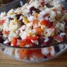 Фотография рецепта Салат из риса красной фасоли кукурузы и помидоров черри автор Ольга Мазурова