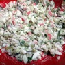 Фотография рецепта Салат с крабовыми палочками огурцом и зеленым горошком автор liana