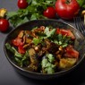 Фотография рецепта Салат с лисичками баклажанами и кинзой автор Карина Петровская