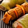 Фотография рецепта Шашлыки из разноцветных перцев и кукурузы на гриле в ароматном масле с кумином автор Masha Potashova
