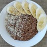 Фотография рецепта Шоколадная овсянка с бананом и миндалем автор ЮЛИЯ ТИМОФЕЕВА