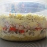 Фотография рецепта Слоеный куриный салат с шампиньонами и лукомпореем автор ТАТЬЯНА ПЕТРУХИНА