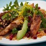 Фотография рецепта Теплый салат из курицы с киноа и гранатом автор Katrina