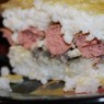 Фотография рецепта Воздушная рисовая запеканка с сосисками автор Полина Коршунова