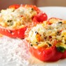 Фотография рецепта Запеченные фаршированные пастой и сыром красные перцы автор Masha Potashova
