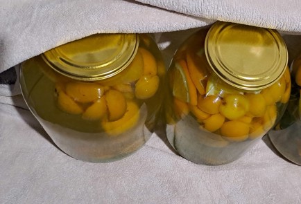 Фото шага рецепта Абрикосовый компот на зиму с апельсином и корицей 186593 шаг 11  