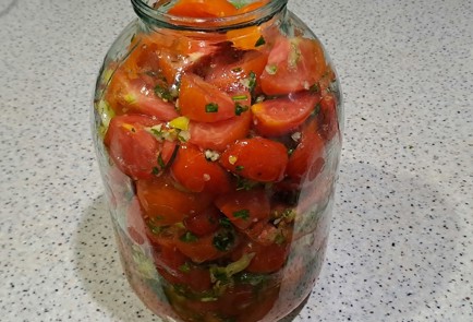 Фото шага рецепта Ароматные помидоры покорейски с зеленым базиликом и петрушкой 186958 шаг 13  