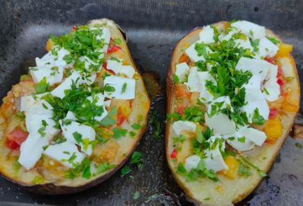 Фото шага рецепта Баклажаны запеченные с овощами и брынзой 174961 шаг 21