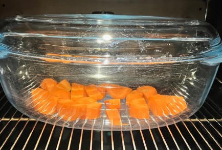 Фото шага рецепта Банановая паннакотта с морковноапельсиновым желе 191015 шаг 2  