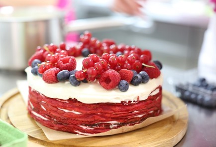 Фото шага рецепта Блинный торт Красный бархат 138428 шаг 10  