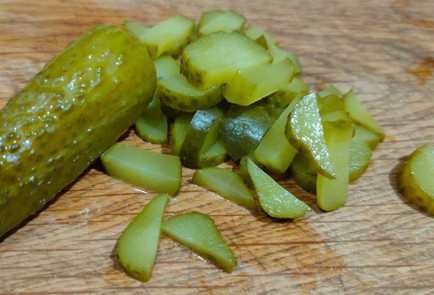 Фото шага рецепта Брюссельская капуста тушеная с пореем зеленой фасолью и солеными огурцами 188028 шаг 12  