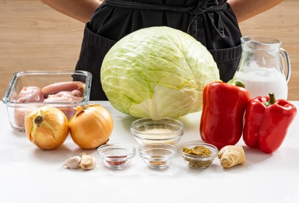 Фото шага рецепта Фаршированная капуста с соусом карри 188908 шаг 1  