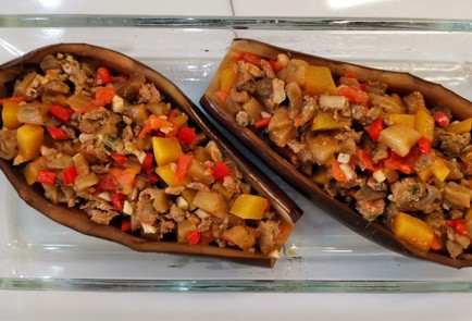 Фото шага рецепта Фаршированные баклажаны с пикантной начинкой 152368 шаг 8  