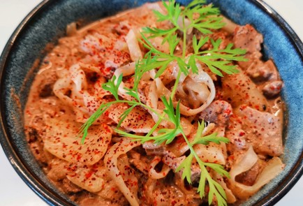 Фото шага рецепта Феттучини ширатаки с печенью 174439 шаг 14  