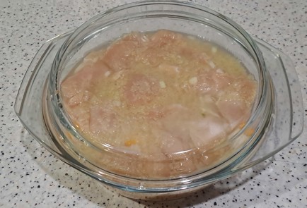 Фото шага рецепта Филе куриной грудки с рисом и тыквой запеченное в духовке 187869 шаг 10  