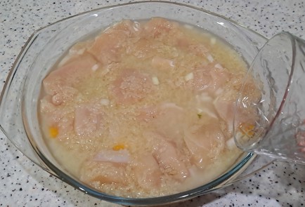 Фото шага рецепта Филе куриной грудки с рисом и тыквой запеченное в духовке 187869 шаг 8  