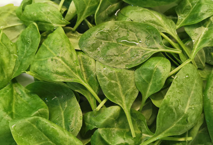 Фото шага рецепта Фруктовоягодный салат с камамбером и шпинатом 151708 шаг 1  