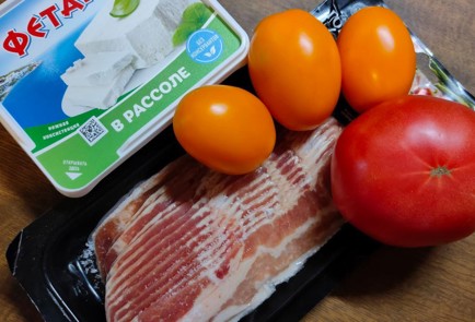 Фото шага рецепта Фунчоза с овощами сыром и беконом 175324 шаг 1  