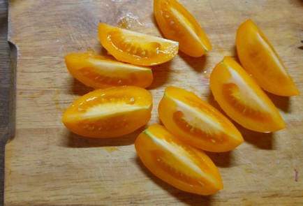 Фото шага рецепта Фунчоза с овощами сыром и беконом 175324 шаг 4  