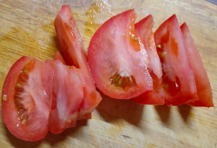 Фото шага рецепта Фунчоза с овощами сыром и беконом 175324 шаг 5  