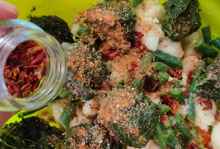 Фото шага рецепта Гарнир из цветной капусты шпината и зеленой фасоли 188838 шаг 7  