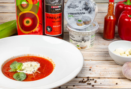 Фото шага рецепта Гаспачо с сыром страчателла 152155 шаг 3