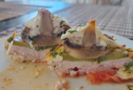 Фото шага рецепта Гнезда из фарша с грибами и сыром 176366 шаг 18  