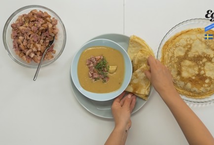 Фото шага рецепта Гороховый суп с блинчиками 136820 шаг 6  