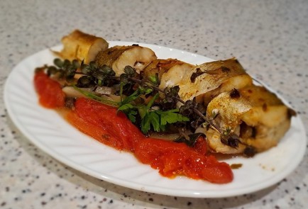 Фото шага рецепта Хек с овощами и зеленью в духовке 189928 шаг 12  