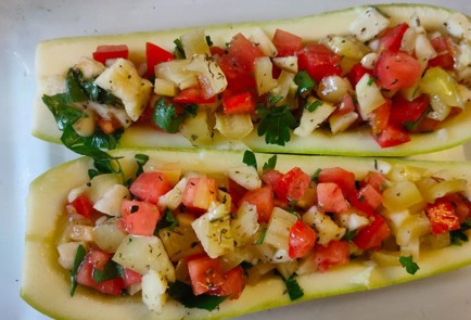 Фото шага рецепта Кабачок запеченный с овощами хамоном и сыром 187073 шаг 16  