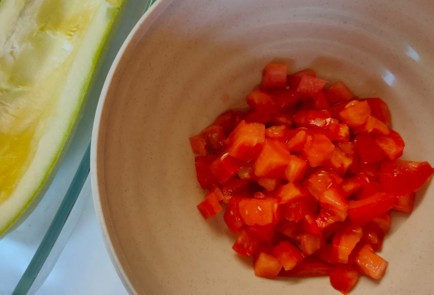 Фото шага рецепта Кабачок запеченный с овощами хамоном и сыром 187073 шаг 5  