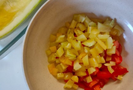 Фото шага рецепта Кабачок запеченный с овощами хамоном и сыром 187073 шаг 7  