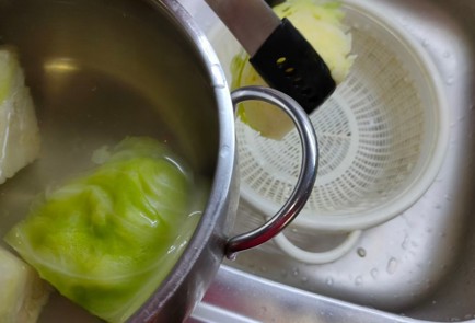 Фото шага рецепта Капуста в панировке на подушке из овощей 175088 шаг 9  