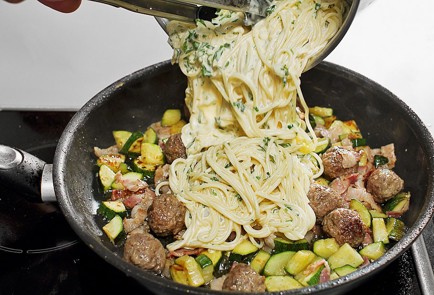 Фото шага рецепта Карбонара с цукини и фрикадельками 30549 шаг 7  