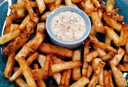 Фото шага рецепта Кетогарнир Картофель фри с соусом дорблю 173355 шаг 11  