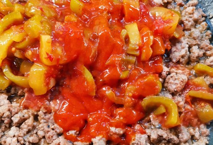 Фото шага рецепта Кетовог с овощами и мясом 173357 шаг 5  