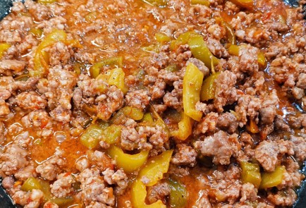 Фото шага рецепта Кетовог с овощами и мясом 173357 шаг 6  